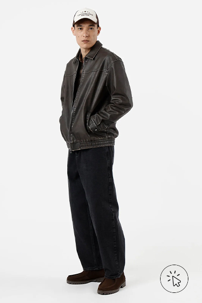 Calça barrel masculina black jeans preta