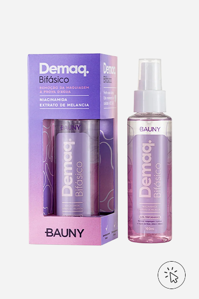 Demaquilante bifásico Bauny - o que é acne - tipos de acne - tratamento para acne