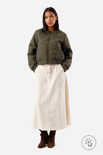 Jaqueta bomber oversized feminina bordada verme militar